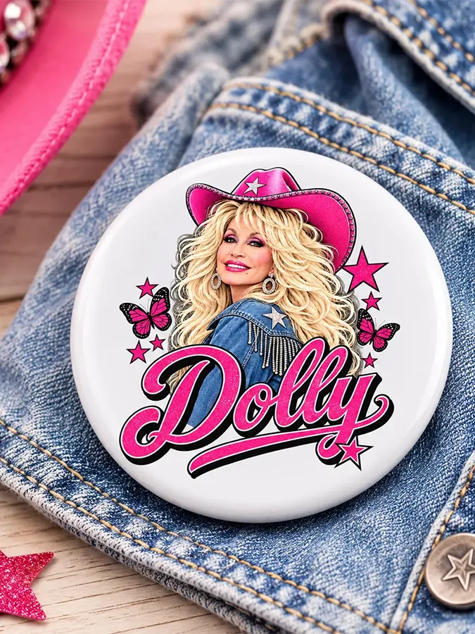 Forever Our Queen of Country Print Button