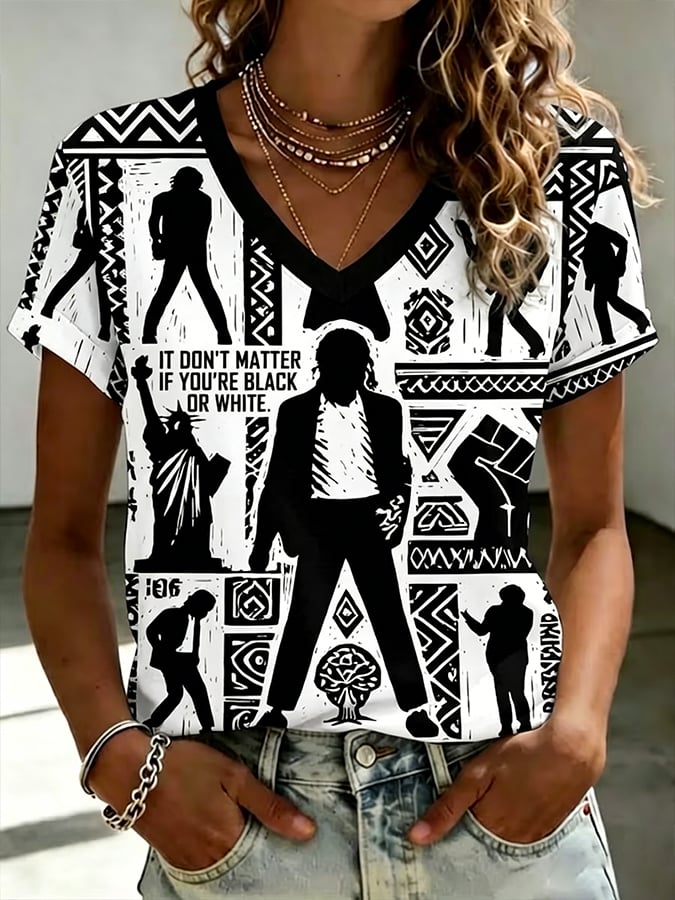 Women's  Pop Music Inspired Printed Casual T-shirt