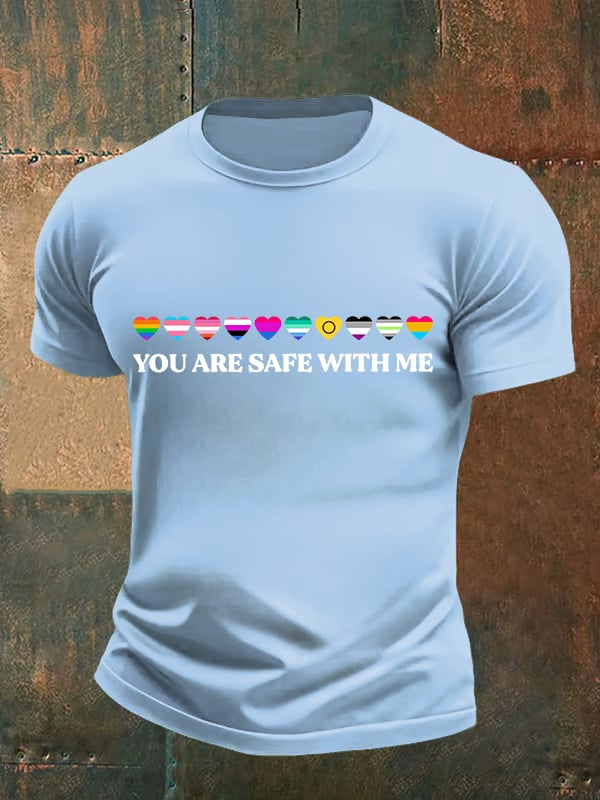 Men's YOU ARE SAFE WITH ME Print T-Shirt