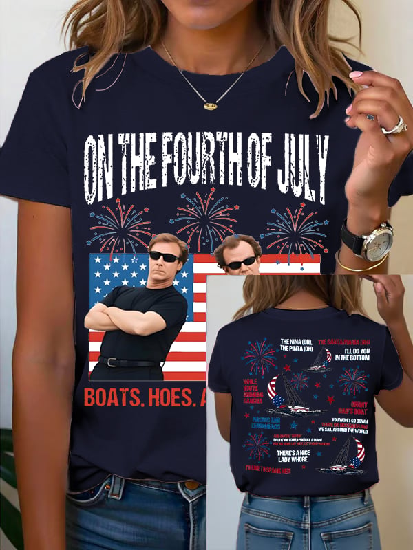 Women's  ON THE FOURTH OF JULY Print T-Shirt