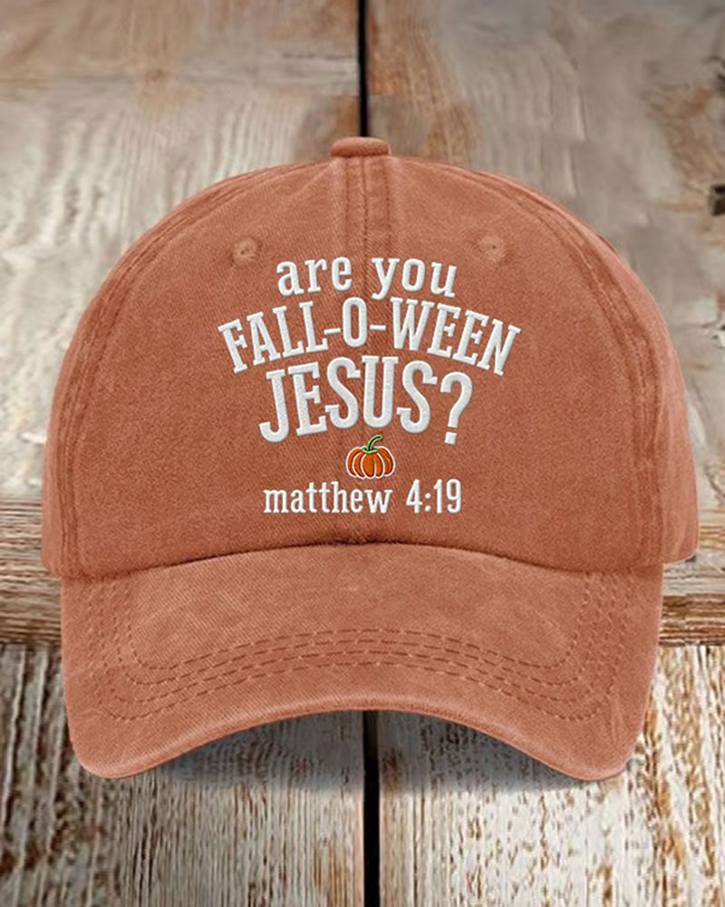 Unisex Casual Halloween Faith Print Adjustable Washed Cotton Cap