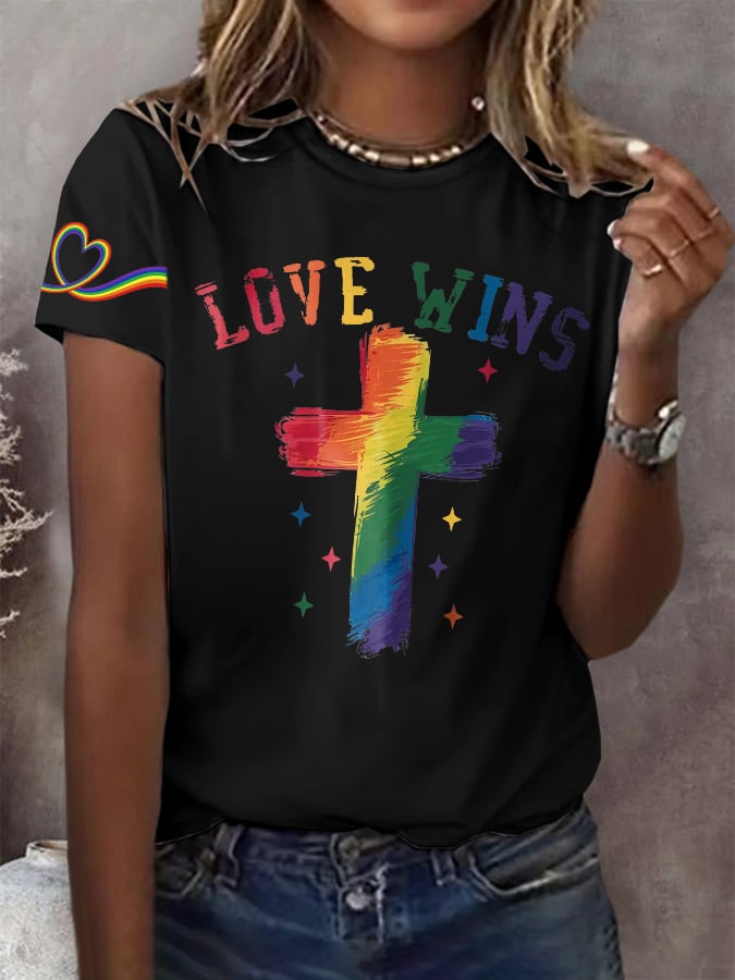 Women's Pride Month Print Round-Neck T-Shirt