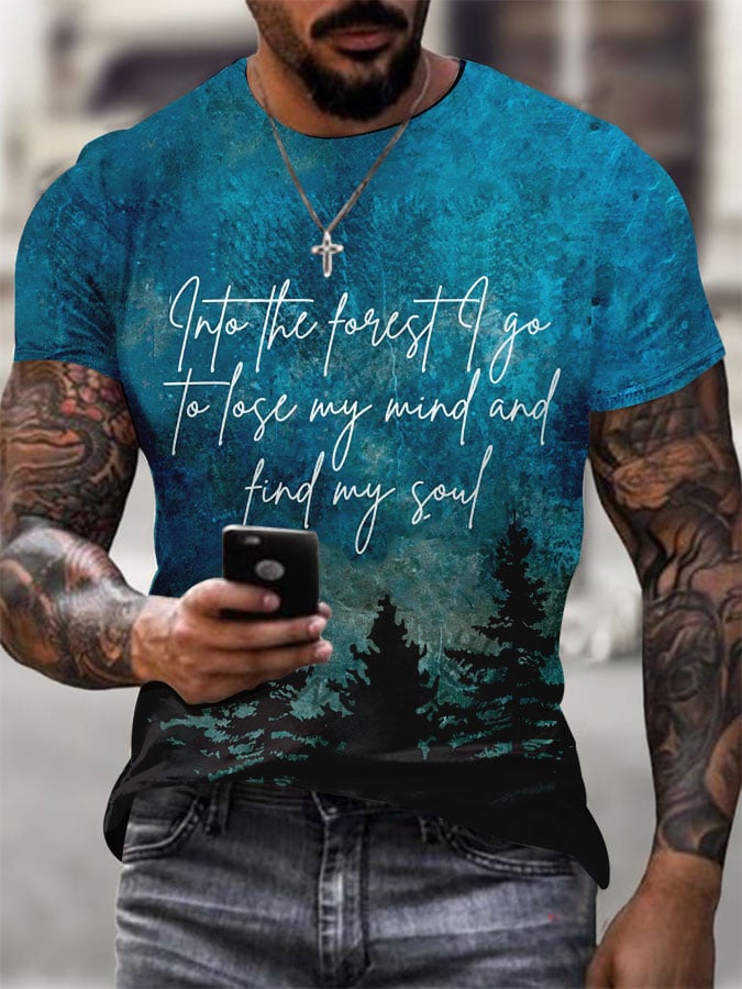 Men's National Parks Print Casuasl T-Shirt