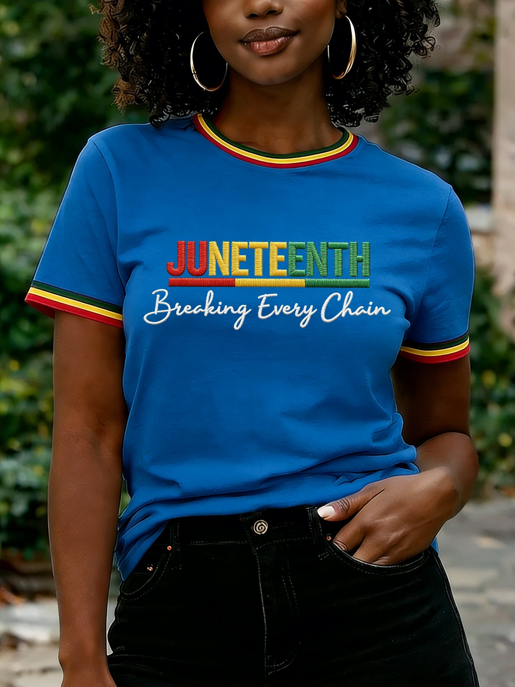 Women's Juneteenth Breaking Every Chain Print Casual T-shirt