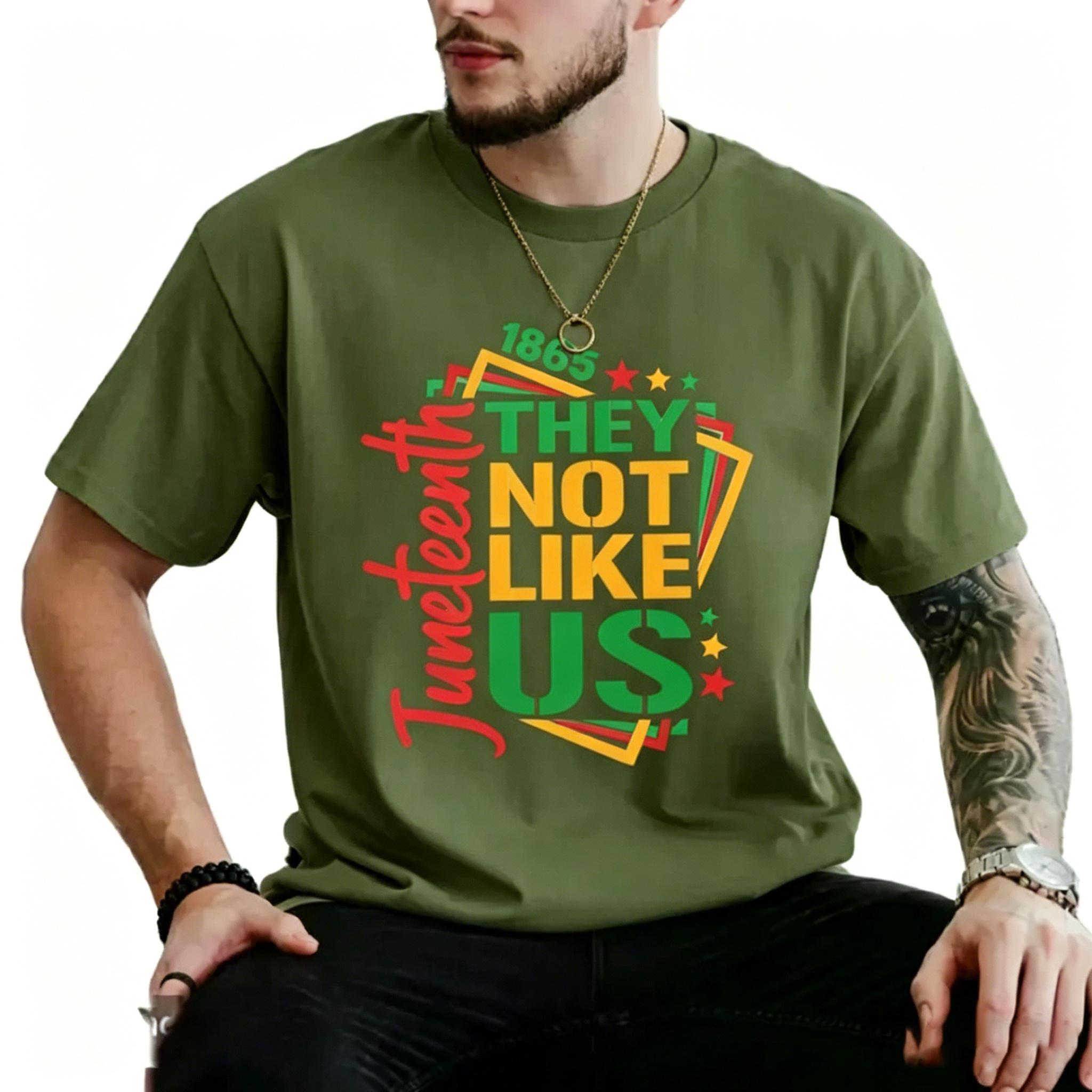 Men's  They Not Like Us Juneteenth independence day T-shirt