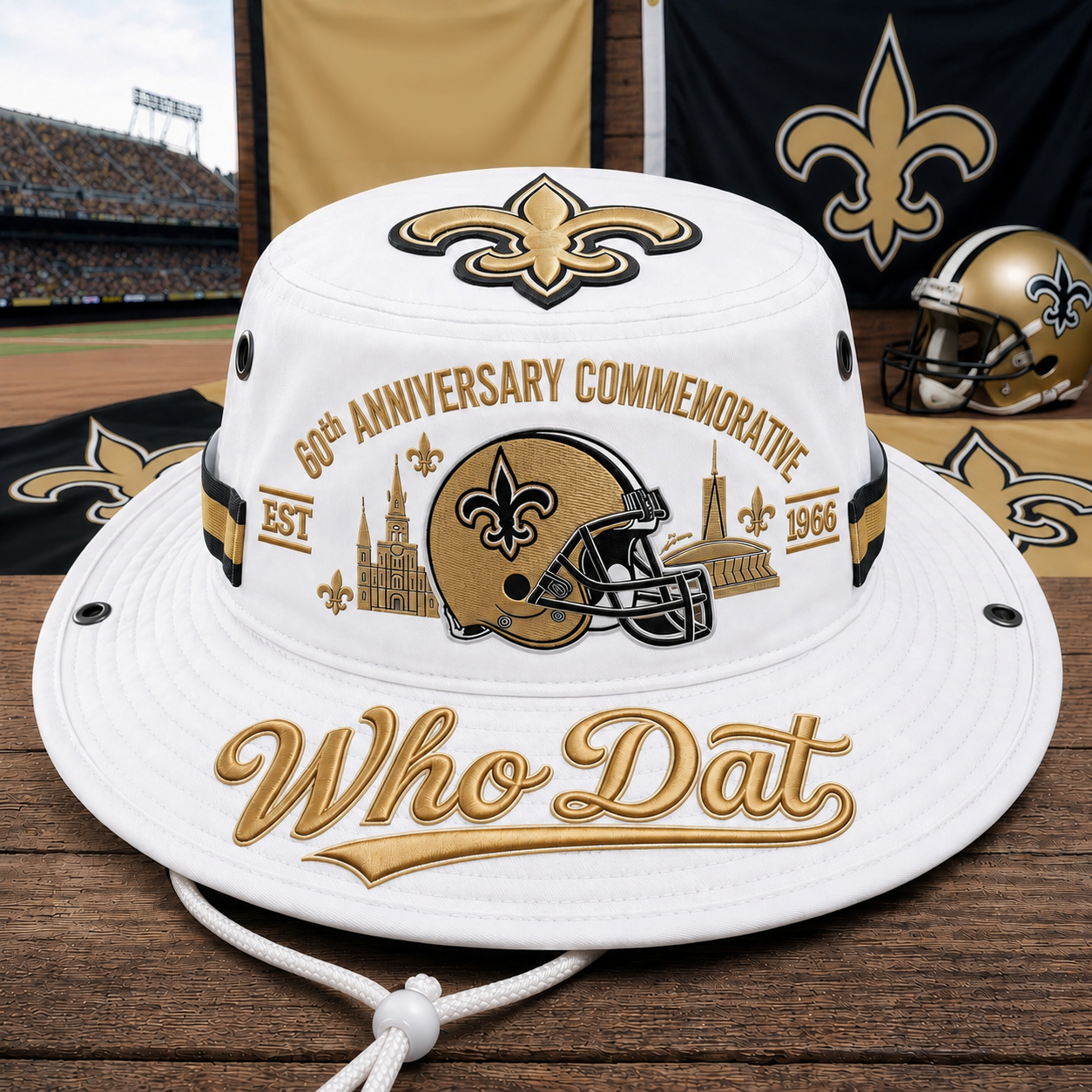 🇺🇸 Last Day Promo: 49% OFF⚜️Who Dat 60th Anniversary commemorative Boonie Hat🏈