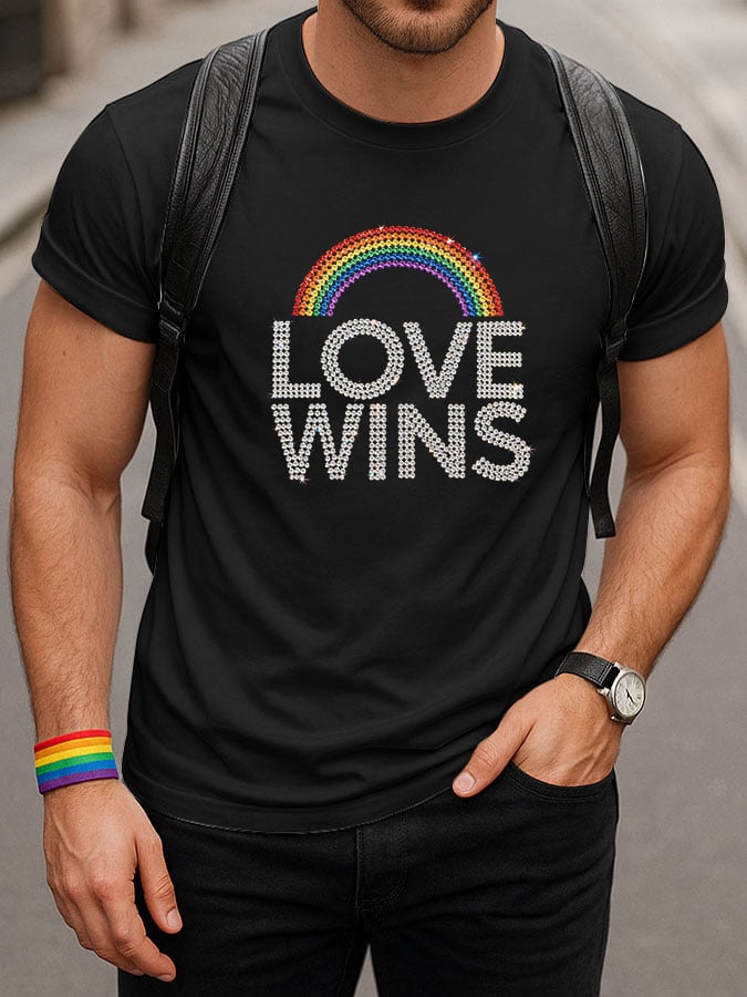 Men's Pride Month LGBTQ+ Love Wins Printed Short Sleeve