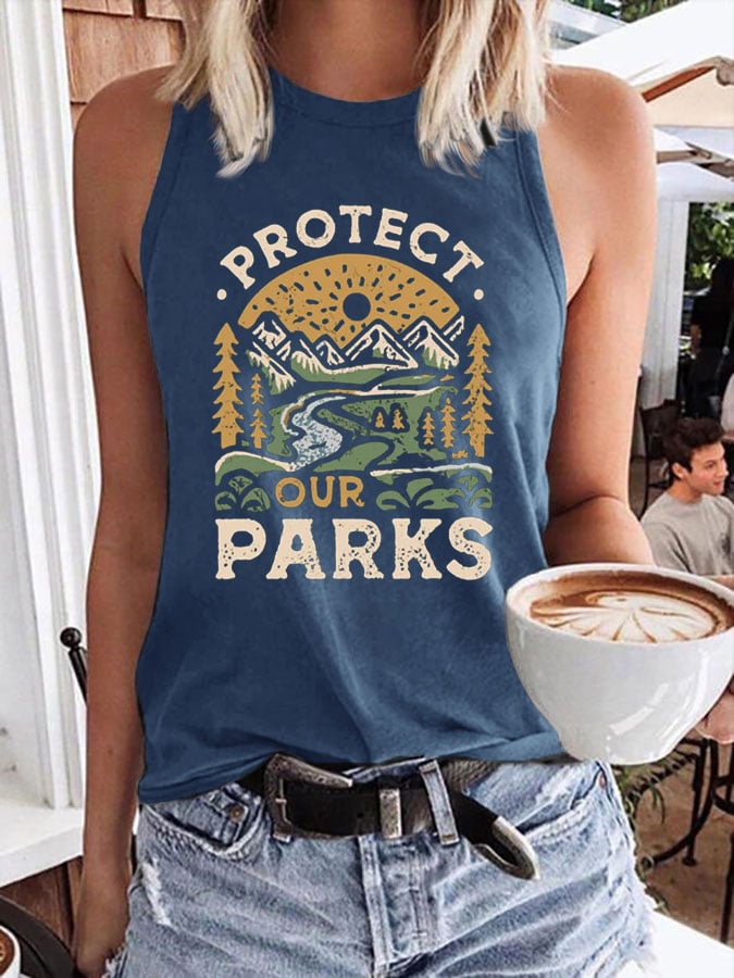 Women's National Parks Print Crew Neck Tank Top