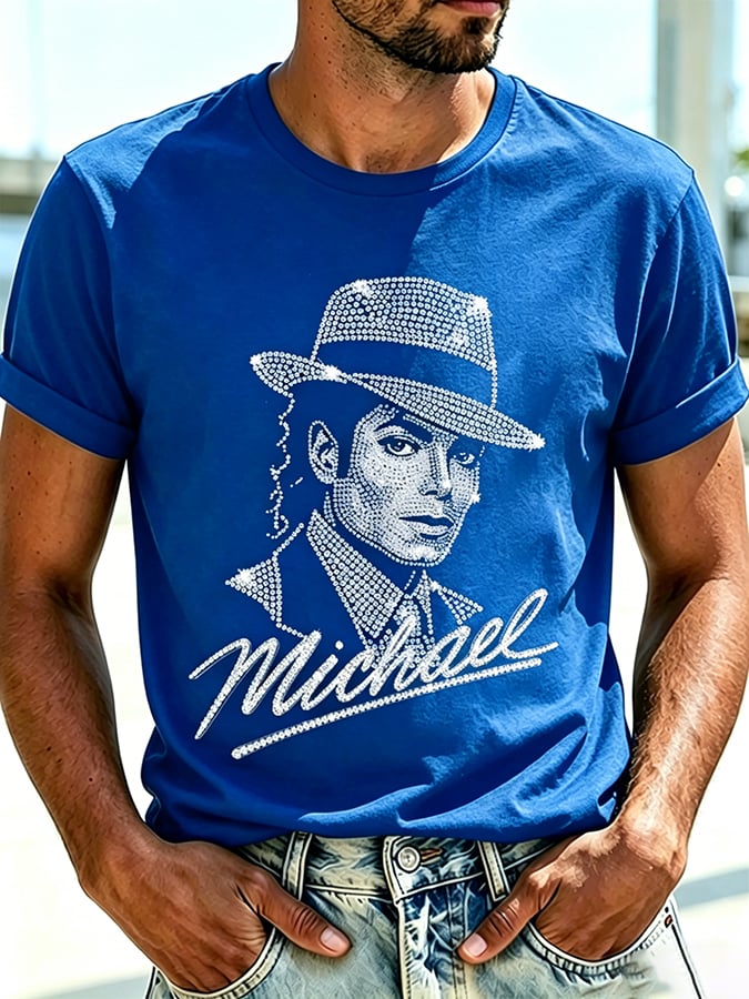 Men's Pop Music Inspired Printed Casual T-shirt