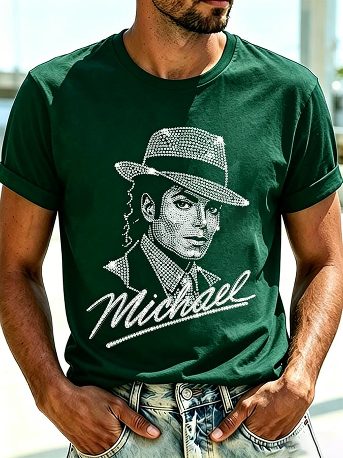 Men's Pop Music Inspired Printed Casual T-shirt