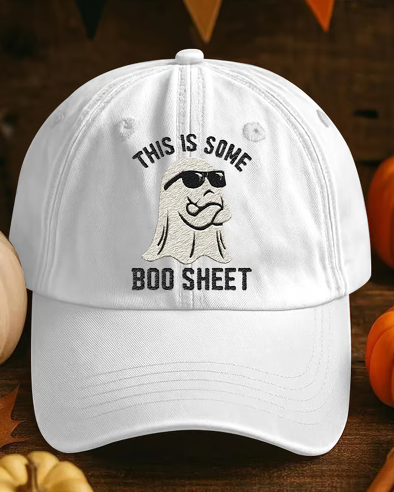 Unisex  This Is Some Boo Sheet Printed Adjustable Washed Cotton Cap