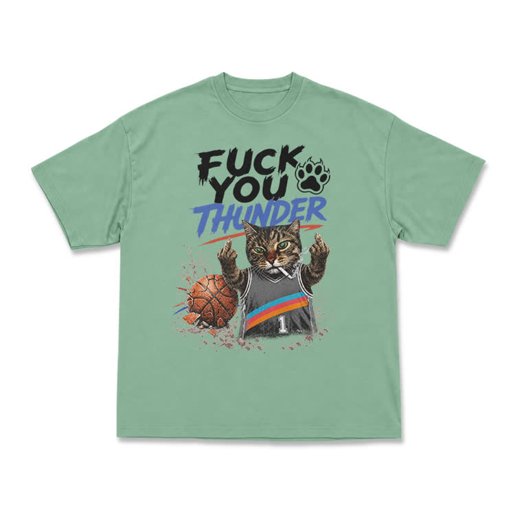 Vintage Cat Basketball Graphic T-Shirt