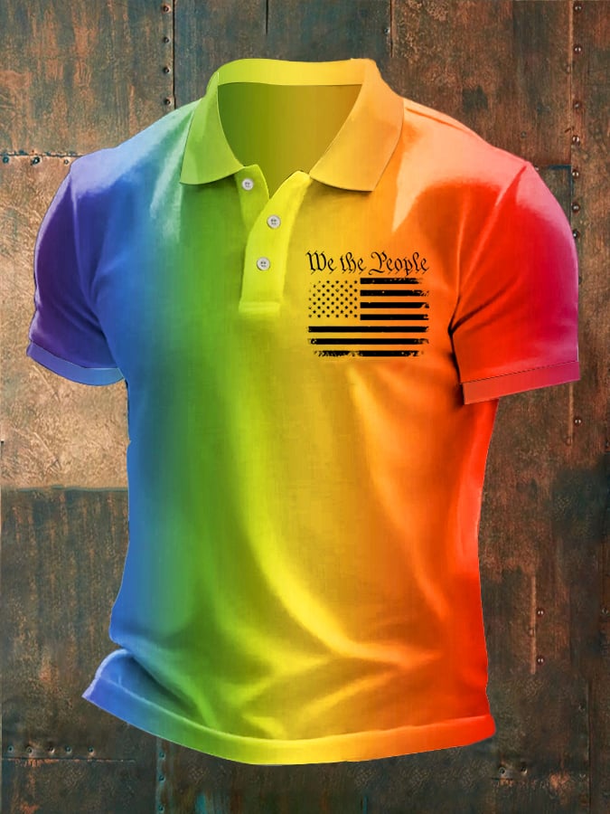 Men's Gay Pride Print Polo Shirt