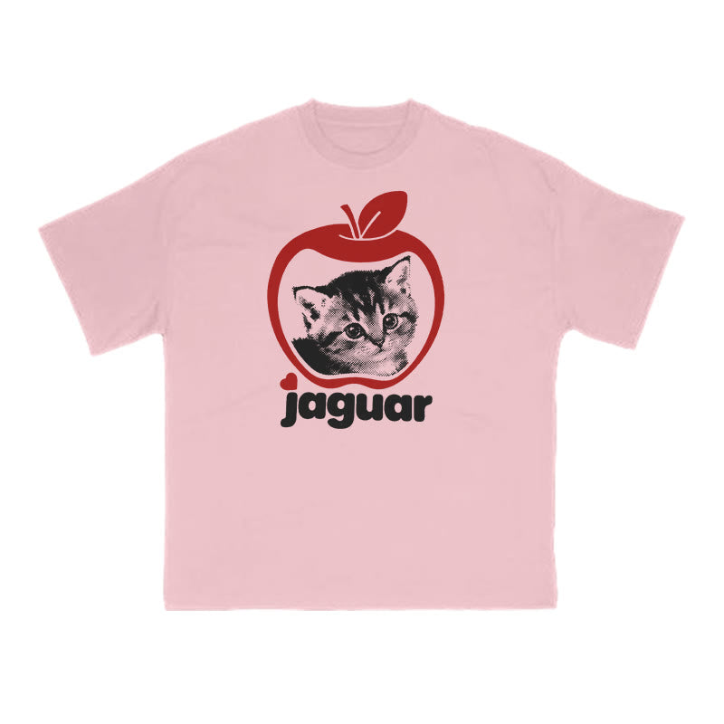 The Cat In The Red Apple Print T-shirt