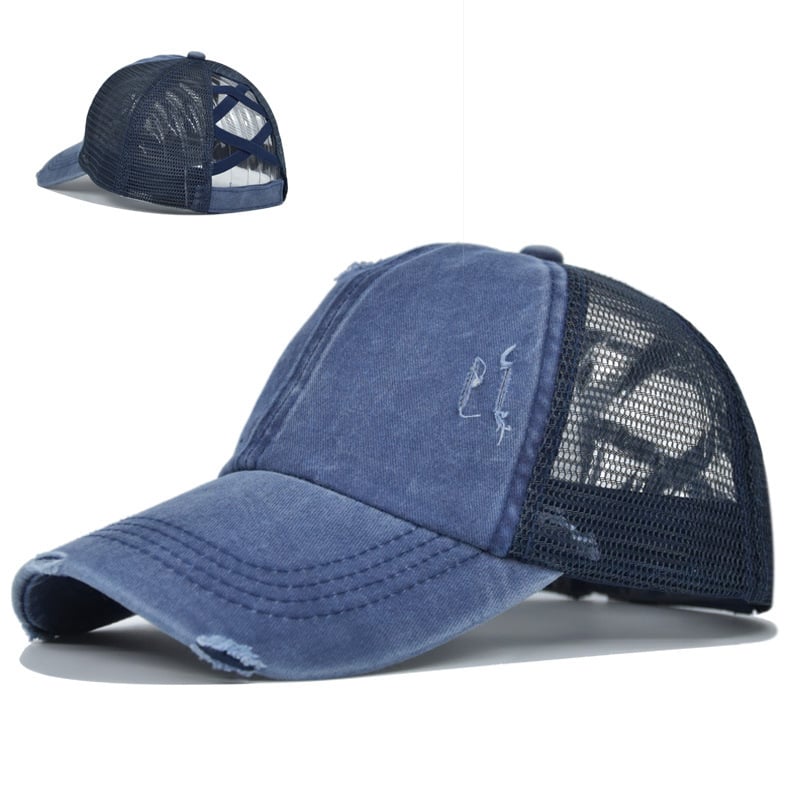 Messy Bun Denim Cap