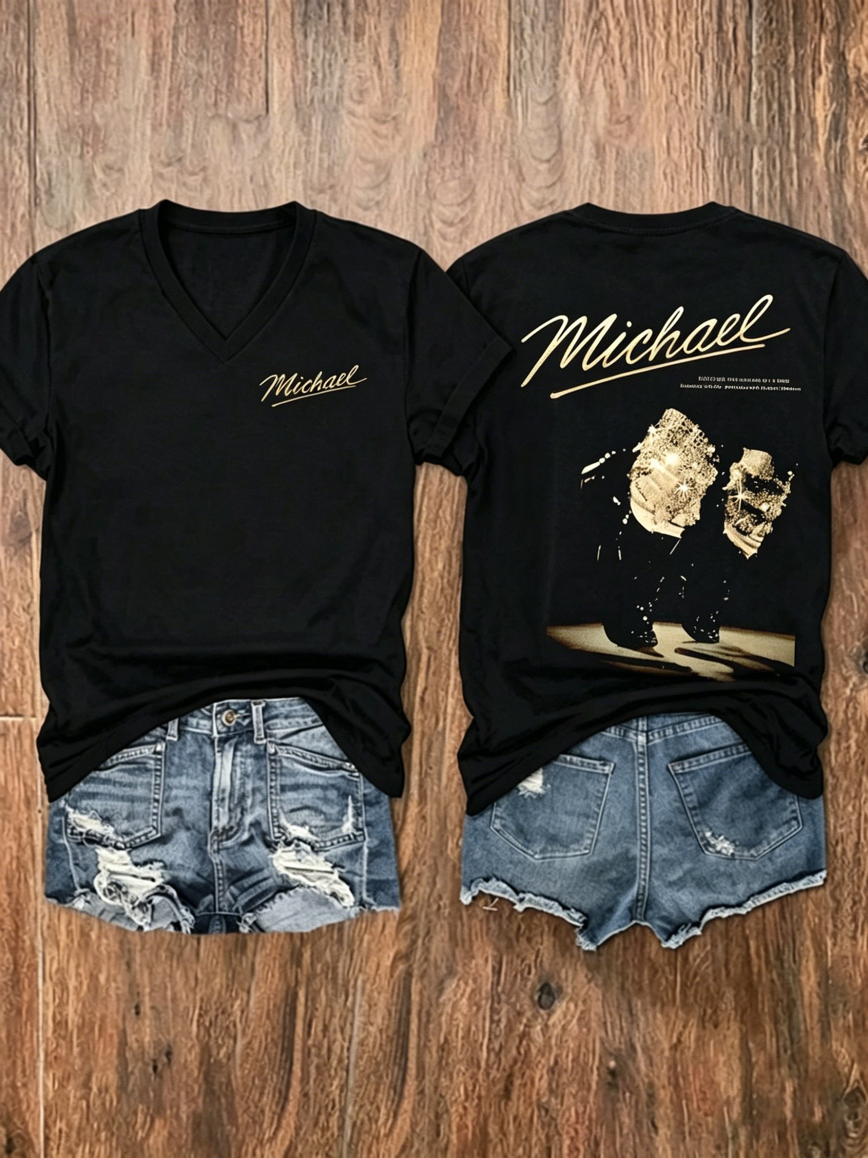 Women's Superstar Art Print V Neck T-shirt