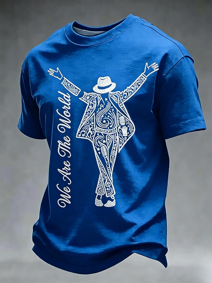 Men's Pop Music Inspired Printed Casual T-shirt