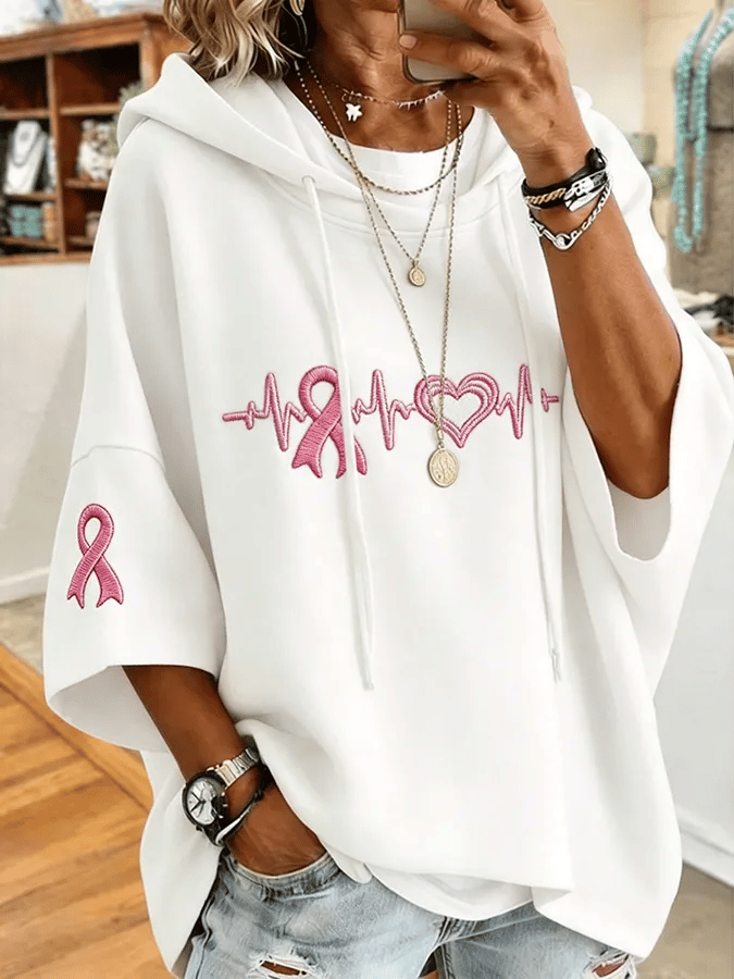 Women'S Breast Cancer Awareness Month Printed Super Large Hoodie