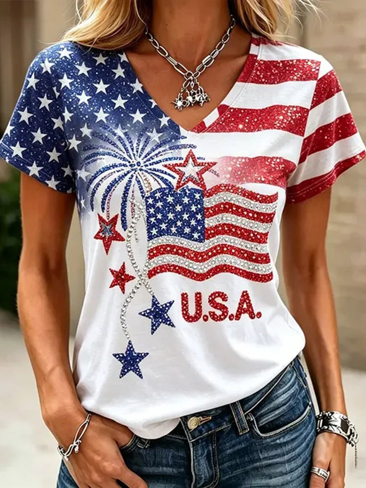 Women's Independence Day Anniversary Casual T-shirt