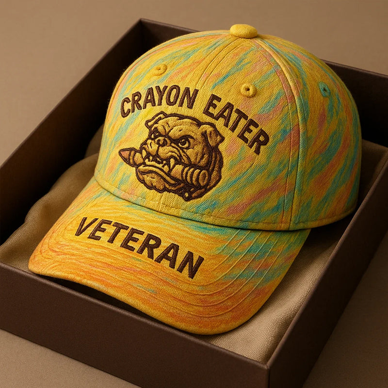 US Veteran Crayon Eater Devil Dog Print Hat