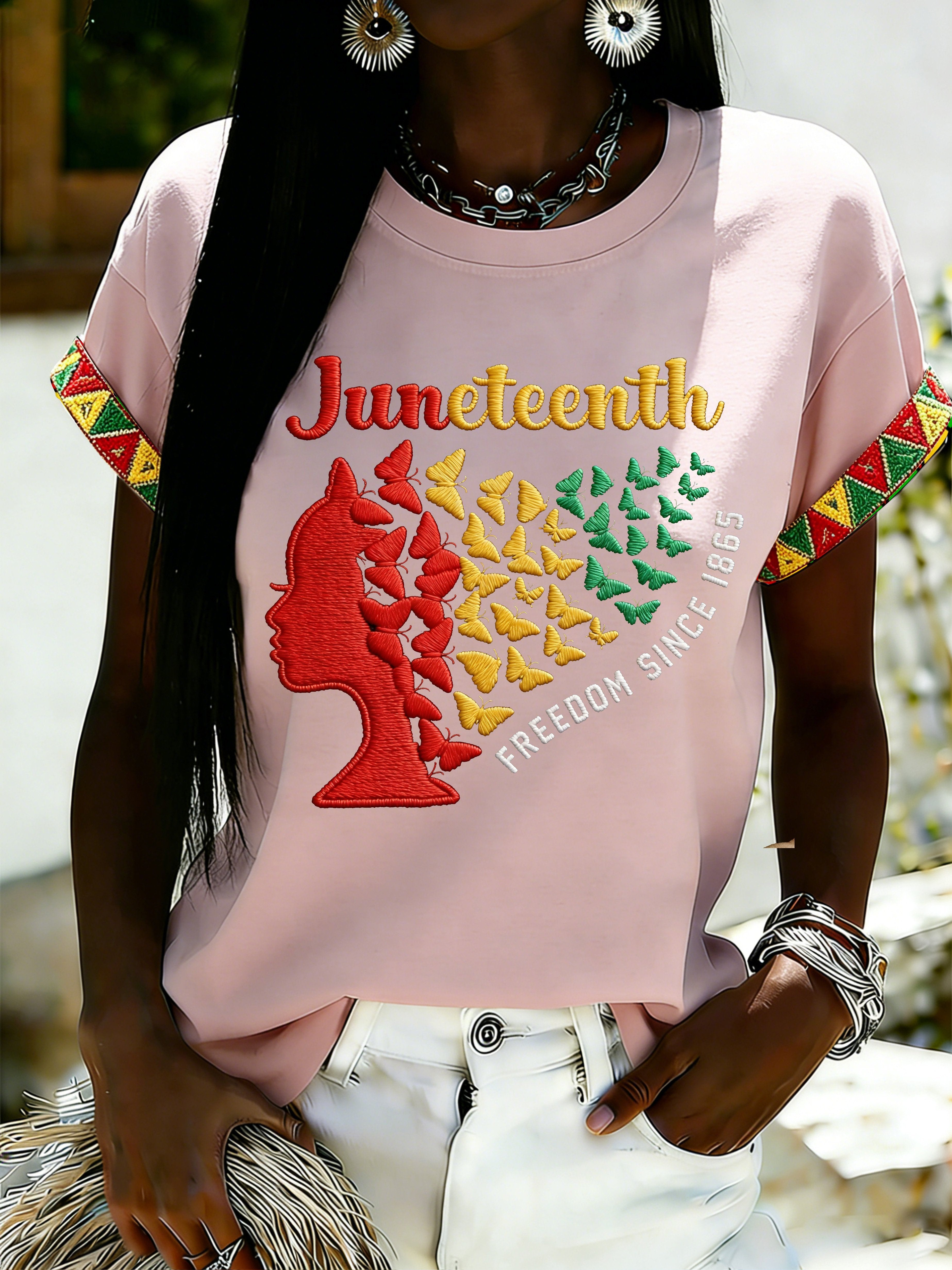 African American Women's Juneteenth Print Top