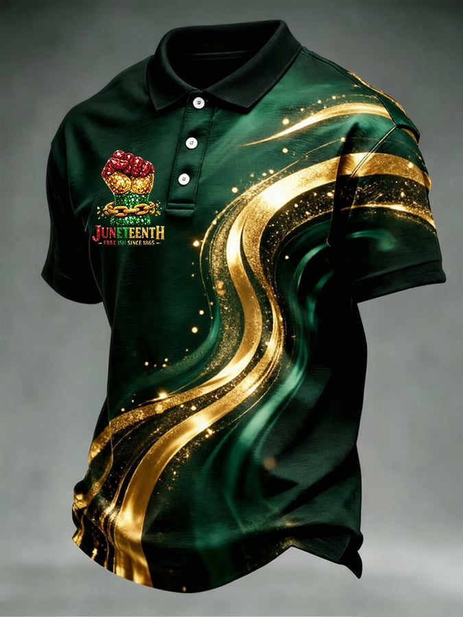 Men'S Juneteenth Celebrate Freedom Free Ish Since 1865   Printed Polo Shirt