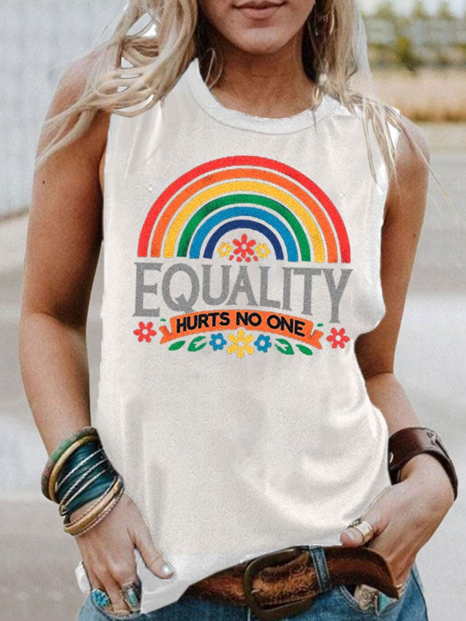 Women's Equality Hurts No One Printed Tank Top