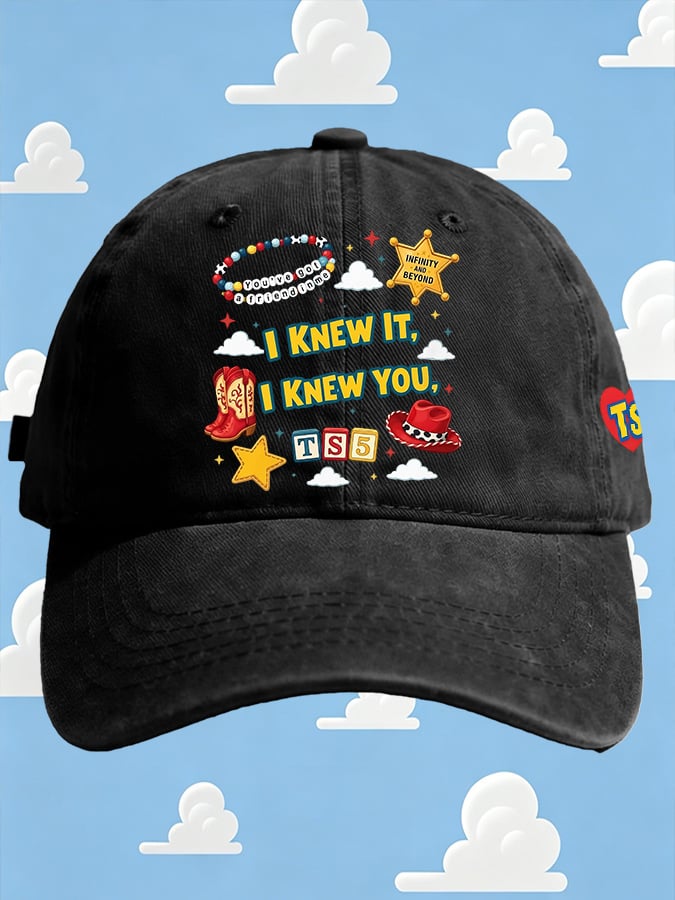 Retro I Knew It Print Baseball Cap