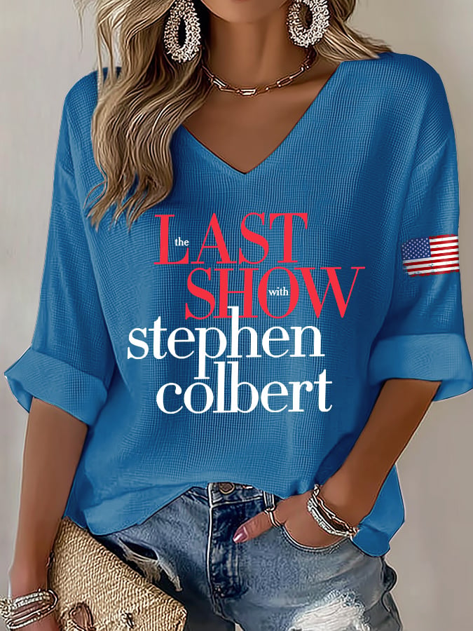 🔥Last Day 49% Off🔥V-Neck Retro Last Show Print T-Shirt