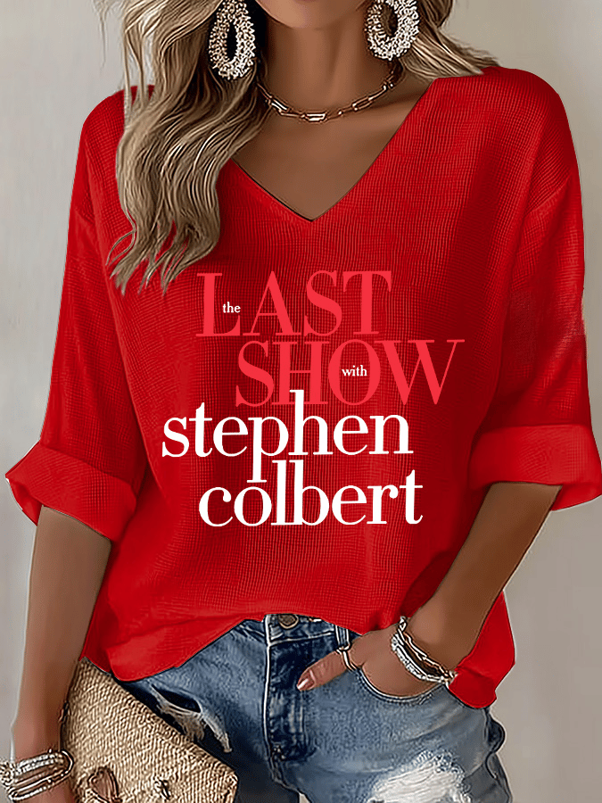 🔥Last Day 49% Off🔥V-Neck Retro Last Show Print T-Shirt