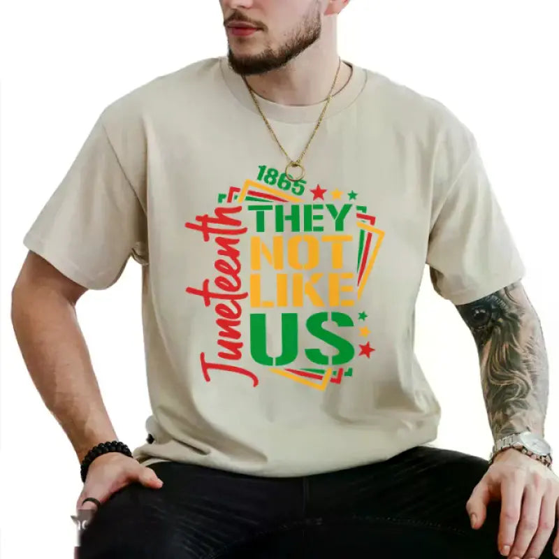 Men's  They Not Like Us Juneteenth independence day T-shirt