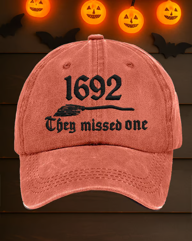 Unisex Halloween Witch Prints Adjustable Washed Cotton Cap