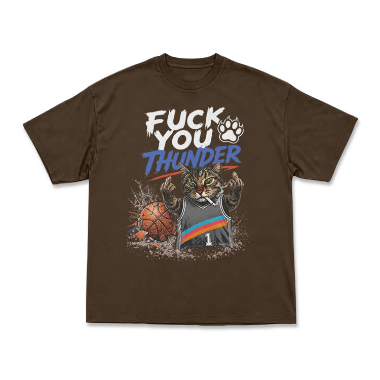 Vintage Cat Basketball Graphic T-Shirt