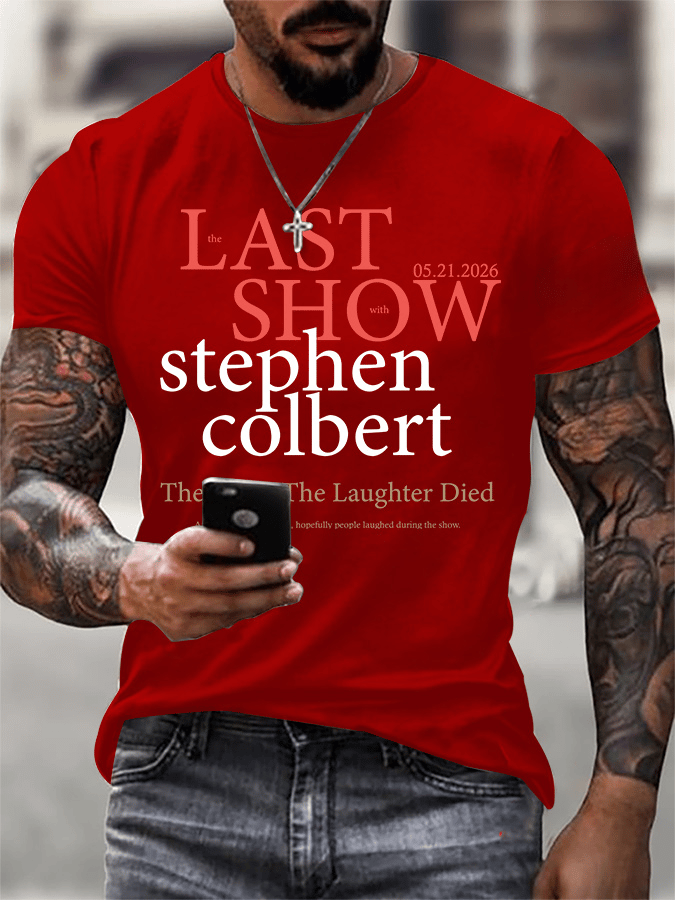 🔥Last Day 49% Off🔥Men's Retro Last Last Show 05.21.2026 The Night The Laughter Died After The Opening Monol, Hopefully People Laughed During The Show Print T-Shirt