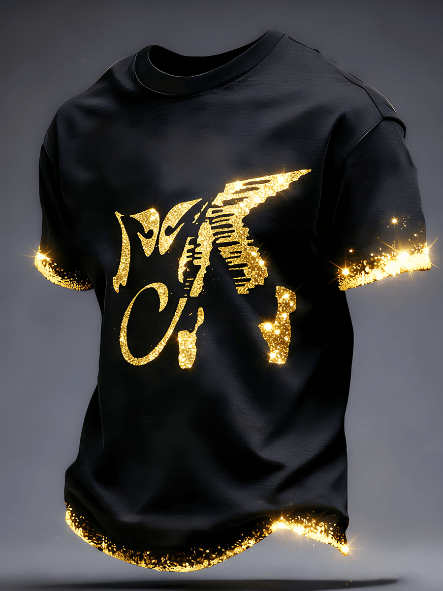 Men's Pop Music Inspired Printed Casual T-shirt