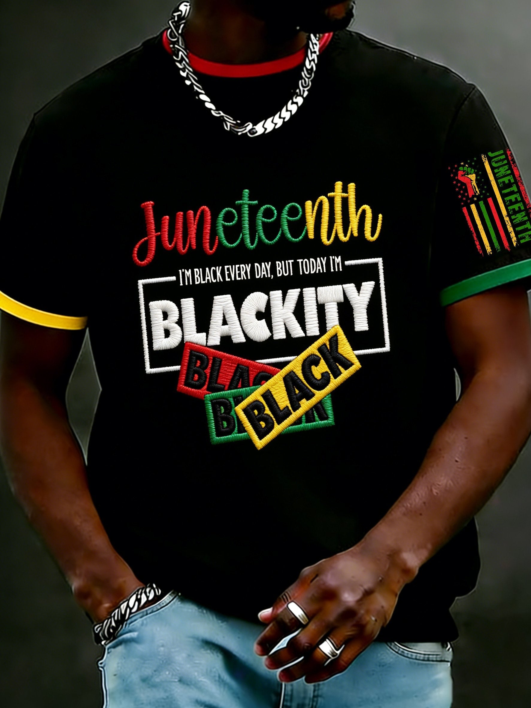 Men's Black Juneteenth Short-Sleeve T-Shirt