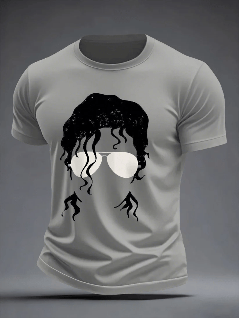 Men's Vintage Commemorative Print Casual T-shirt