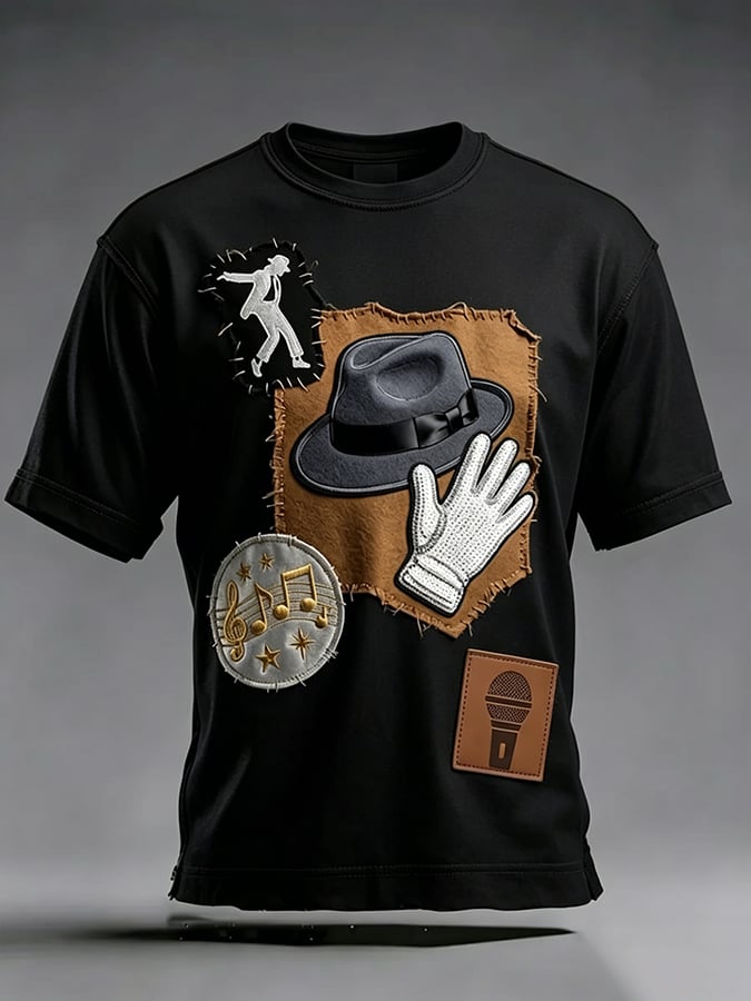 Men's Pop Music Inspired Printed Casual T-shirt