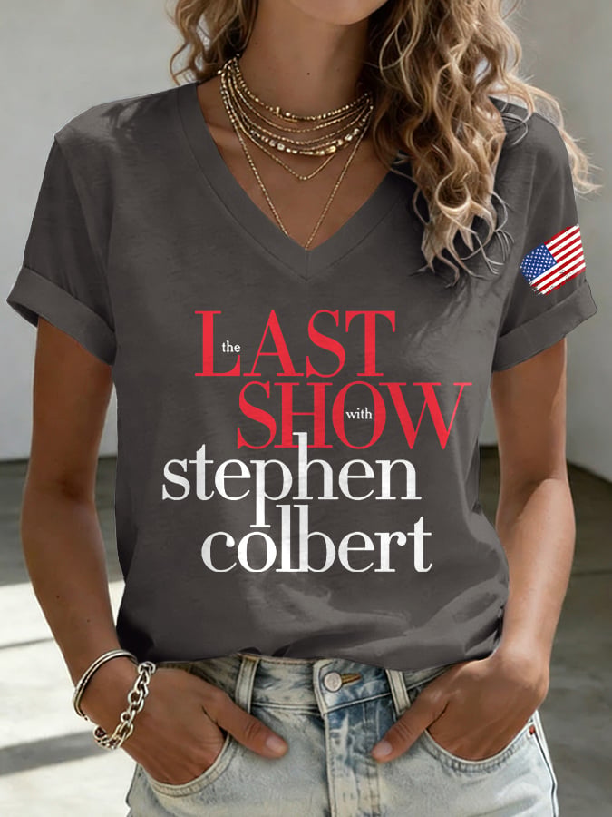 🔥Last Day 49% Off🔥V-Neck Retro Last Show Print T-Shirt