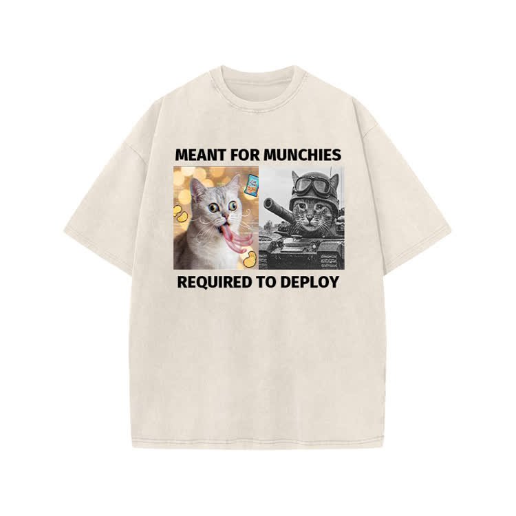 Street Cat Collage Graphic Print Acid Washed T-shirt