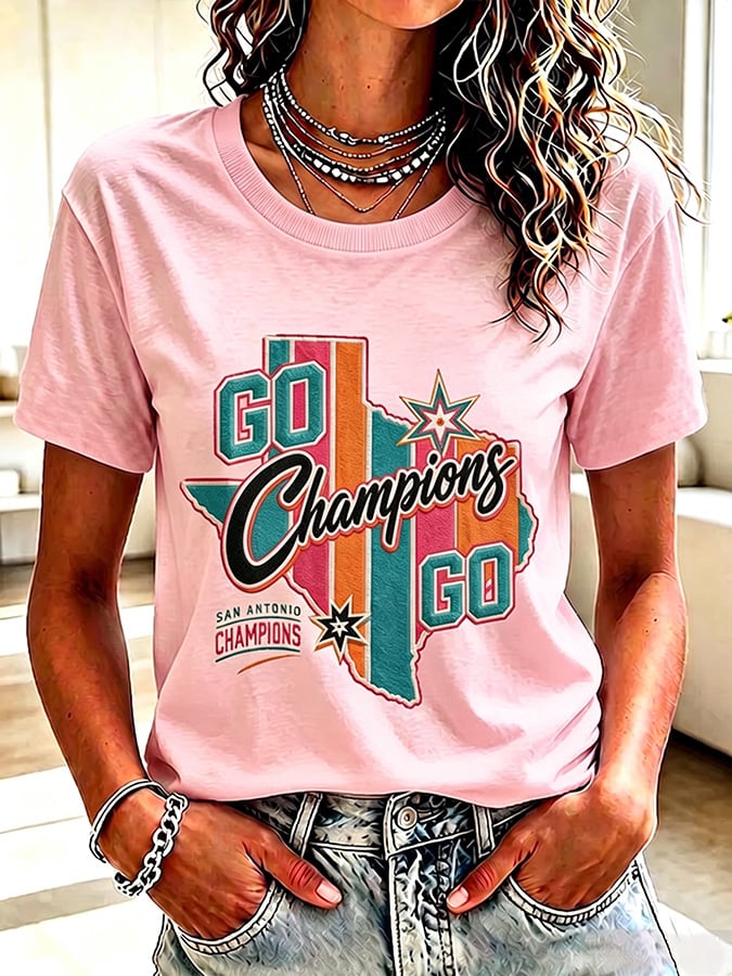 Women's Casual Basketball Crew-Neck T-Shirt