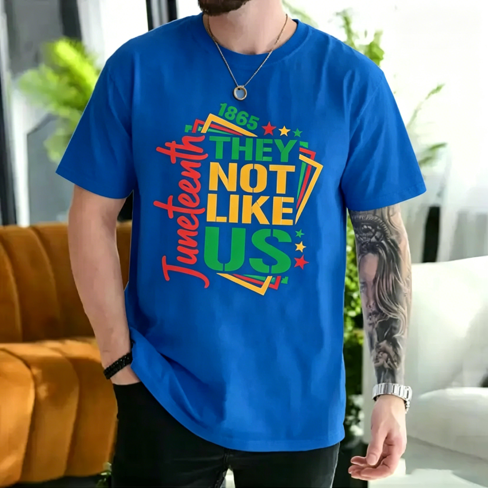 Men's  They Not Like Us Juneteenth independence day T-shirt