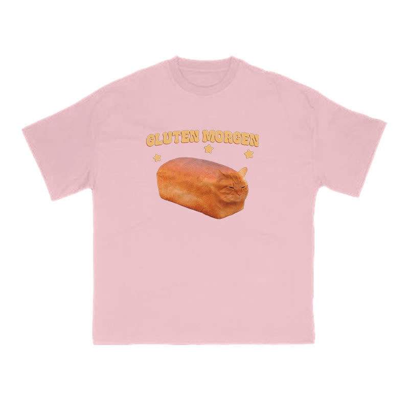 Gluten Morgen Cat Meme Print T-shirt
