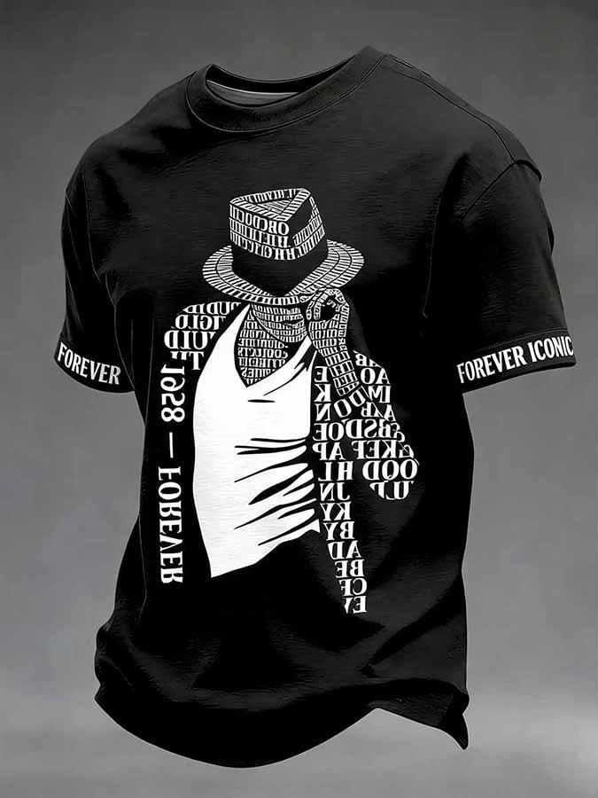 Men's Pop Music Inspired Printed Casual T-shirt