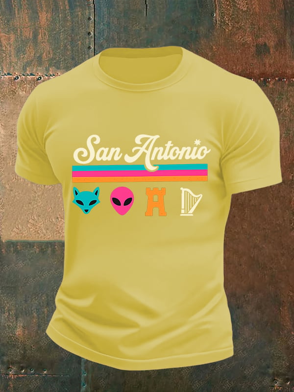 Men's San Print Round Neck T-shirt
