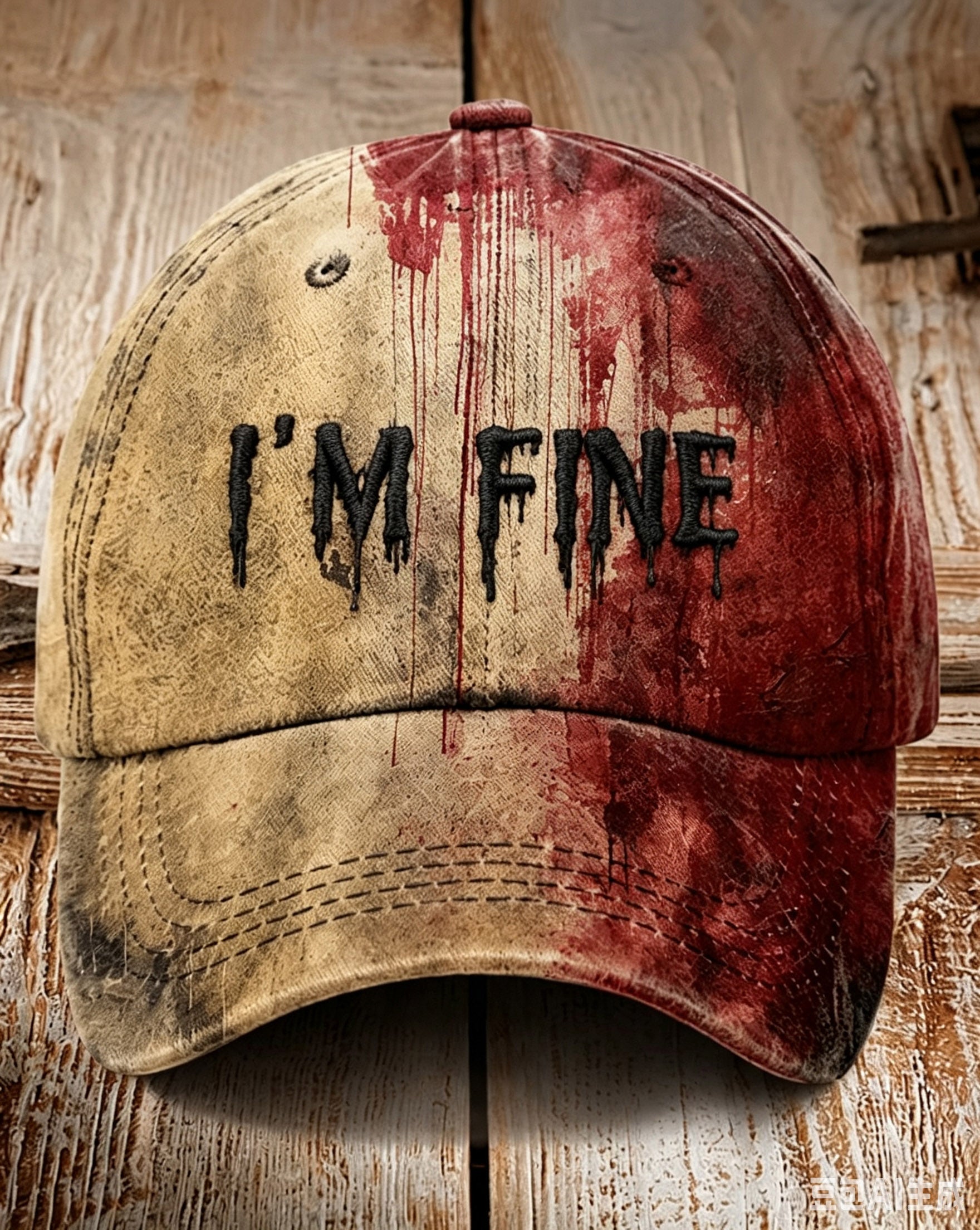 Unisex "I'm Fine Bloody Halloween" Printed Cap
