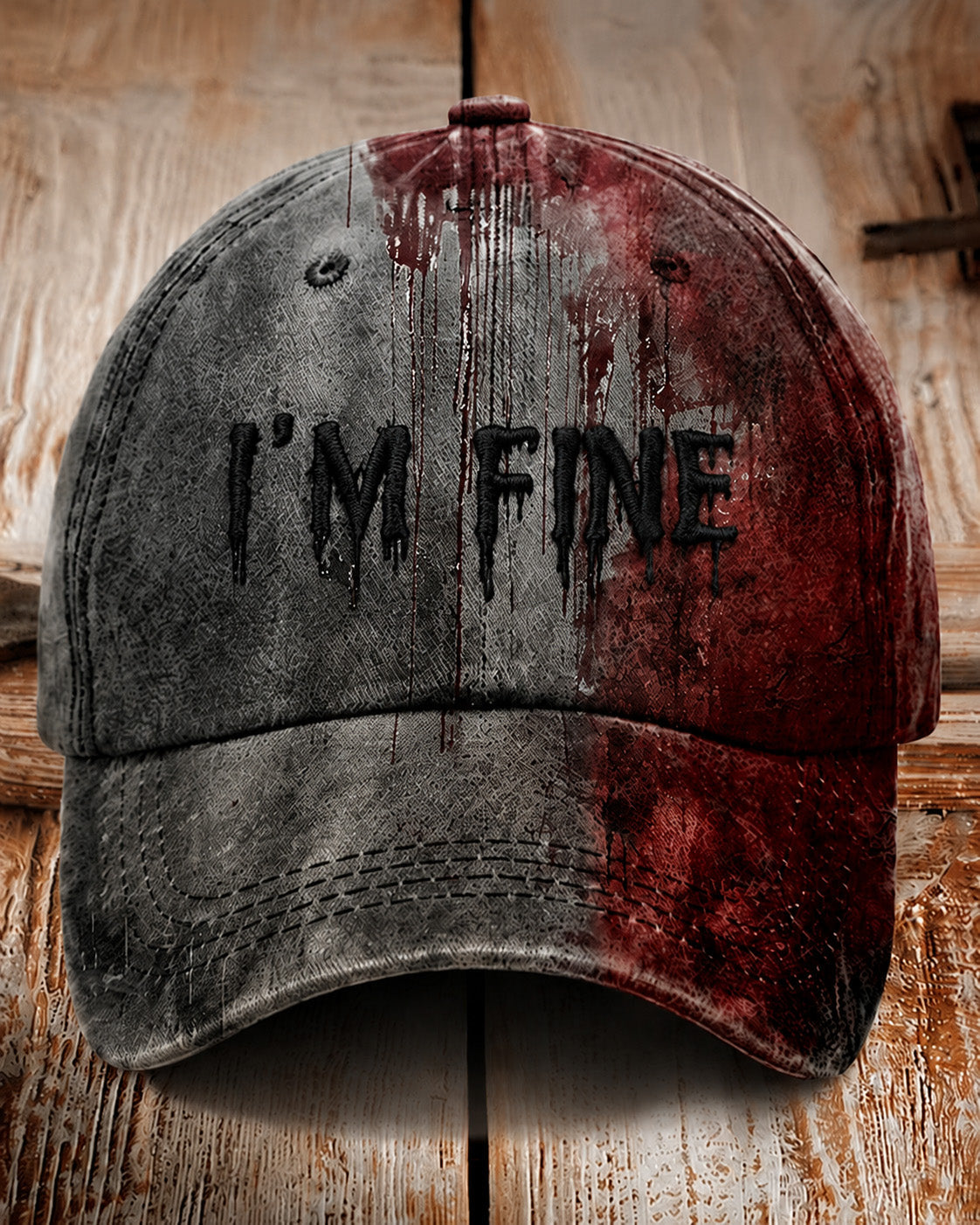 Unisex "I'm Fine Bloody Halloween" Printed Cap