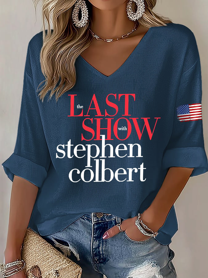 🔥Last Day 49% Off🔥V-Neck Retro Last Show Print T-Shirt