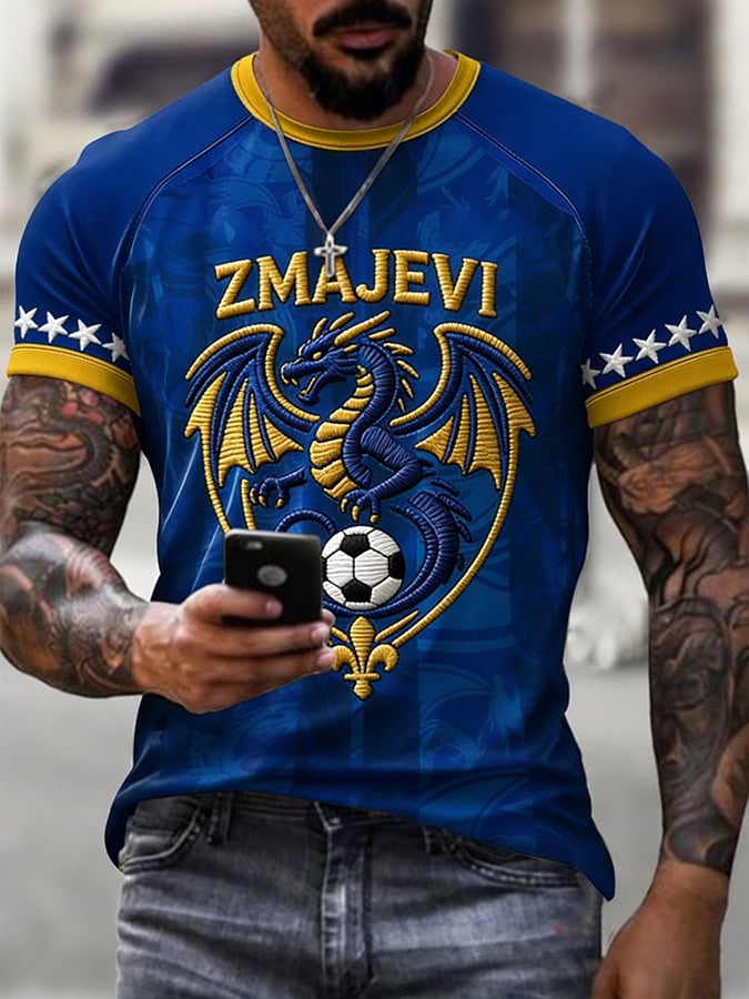 Men's Soccer Print Short-Sleeve T-Shirt