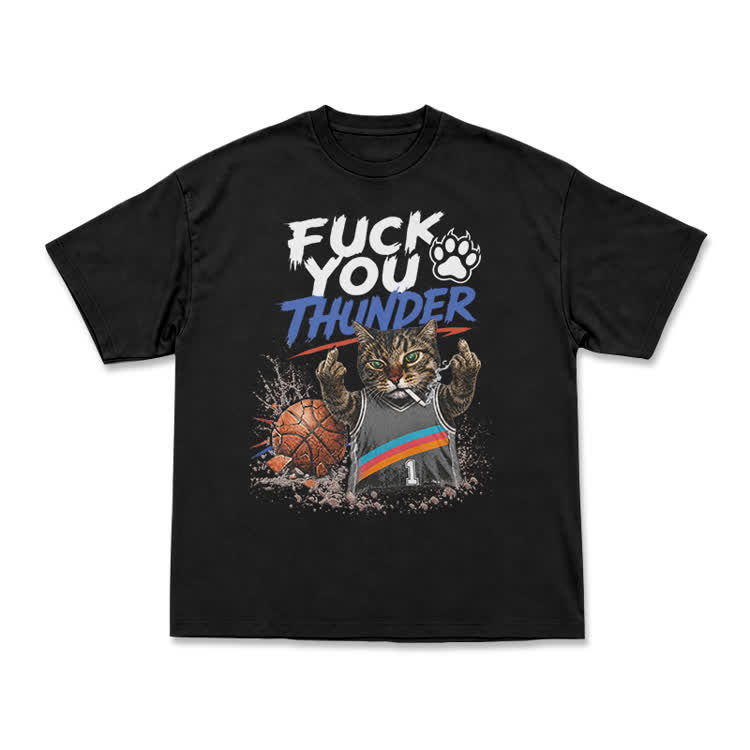 Vintage Cat Basketball Graphic T-Shirt